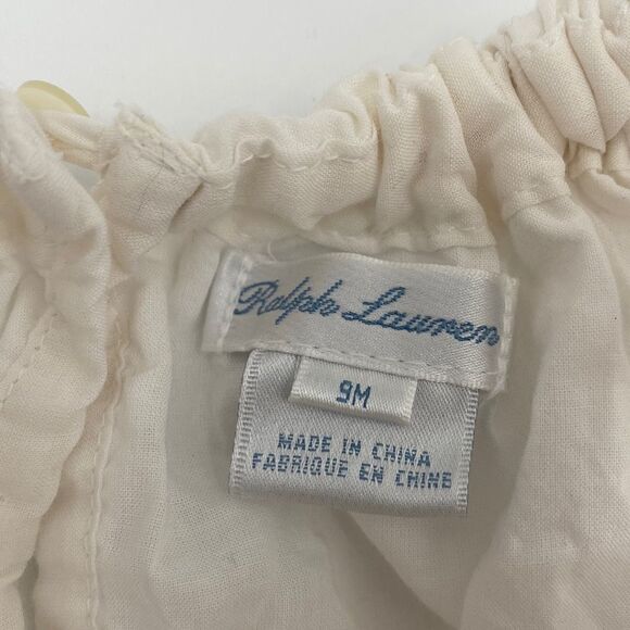 Ralph Lauren White Floral Tie Strap Dress 9 Months - Picture 5 of 10